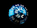 Old School Dice - Metal Spindown d40 - Electric Blue