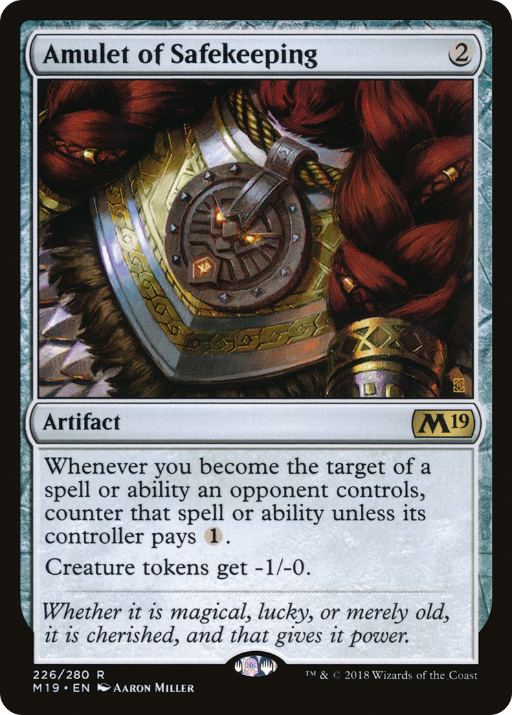 Amulet of Safekeeping (M19-226) [Core Set 2019] Foil