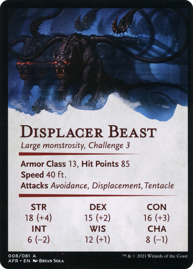 Displacer Beast // Displacer Beast (AAFR-008) (Borderless) [Adventures in the Forgotten Realms Art Series] Foil
