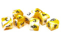 Old School Dice - Yellow & White w/ Black d6 8 Die Set