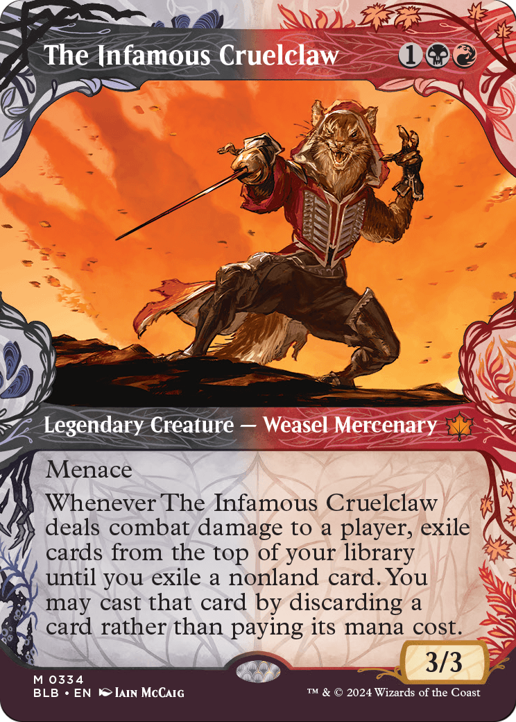 The Infamous Cruelclaw (Showcase) (BLB-334) (Borderless) [Bloomburrow] Foil