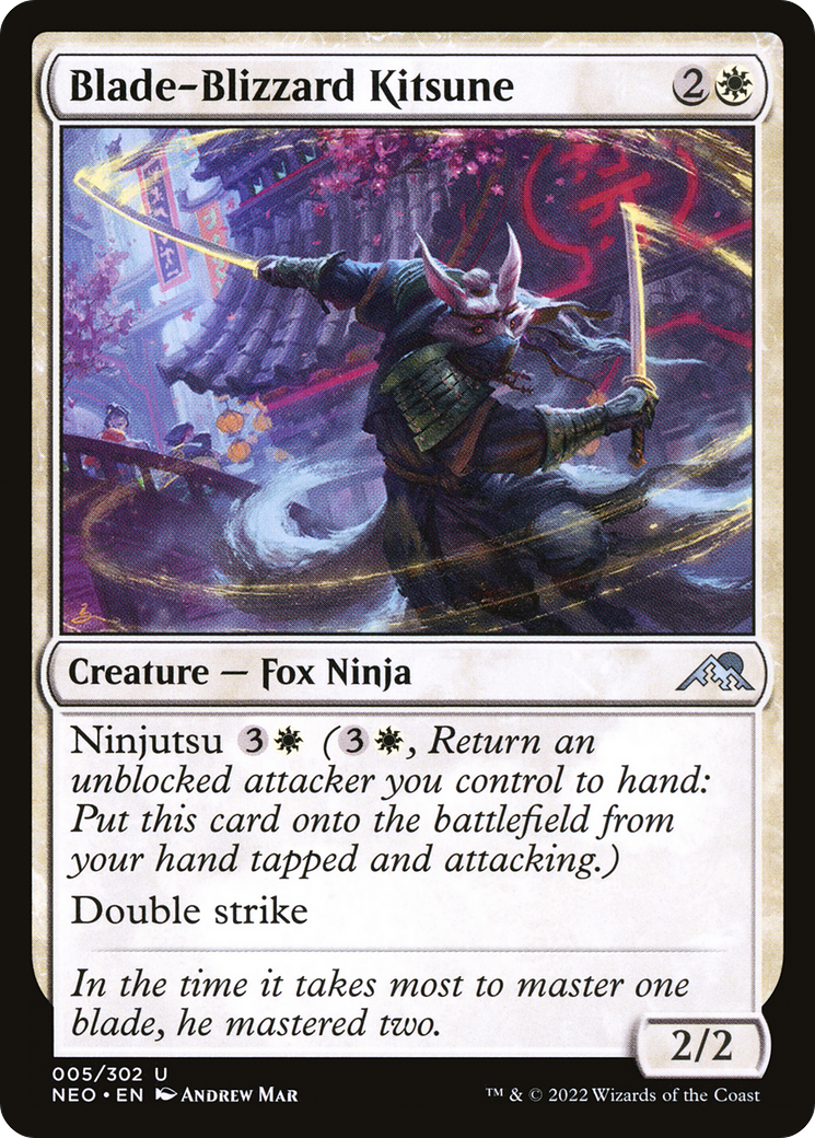 Blade-Blizzard Kitsune - Foil [Kamigawa: Neon Dynasty]