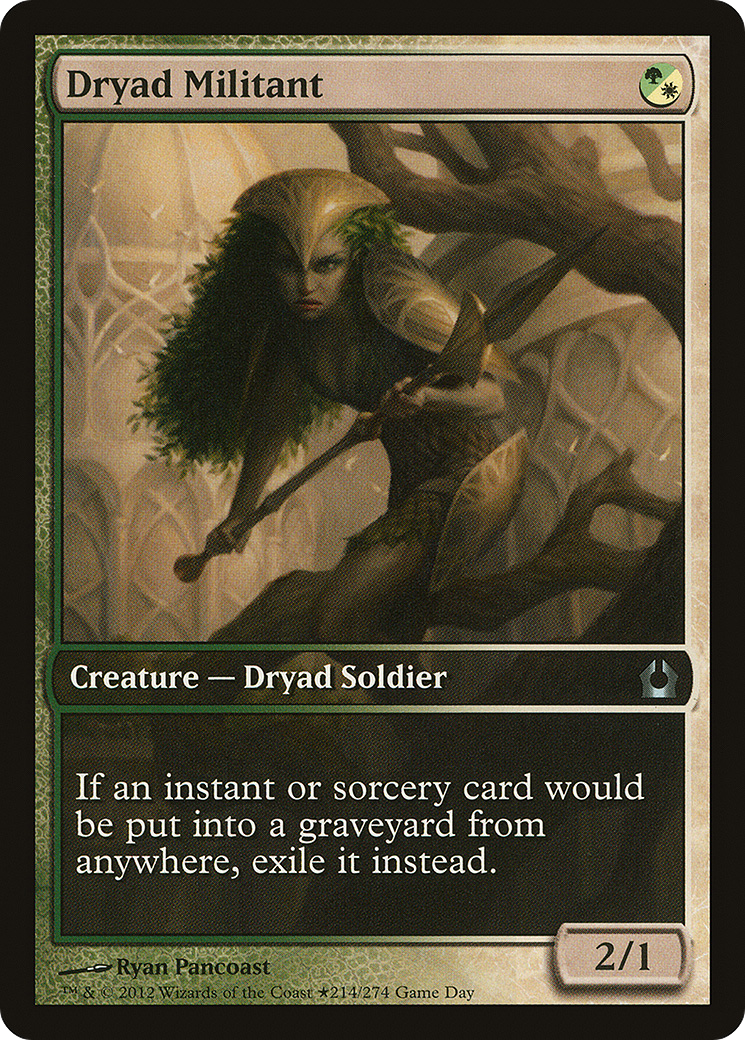Dryad Militant (GAME-214) [Return to Ravnica Promos]