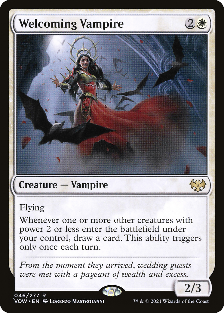 Welcoming Vampire (VOW-046) [Innistrad: Crimson Vow] Foil