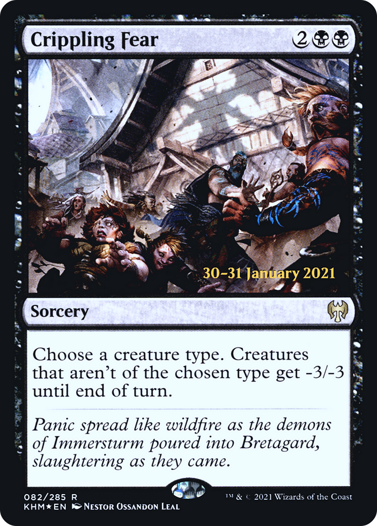 Crippling Fear (PRE-082) [Kaldheim Promos] Foil