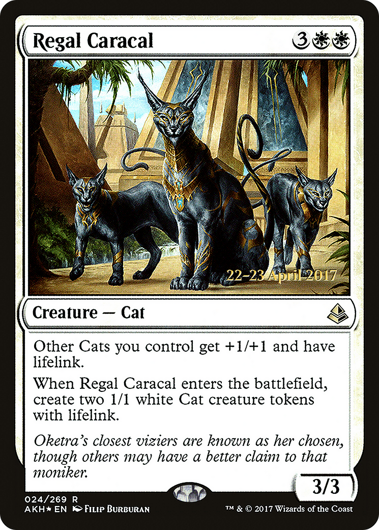 Regal Caracal (PRE-024) [Amonkhet Promos] Foil