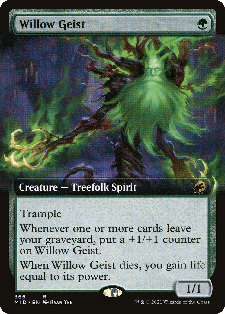Willow Geist (Extended Art) (MID-366) [Innistrad: Midnight Hunt] Foil
