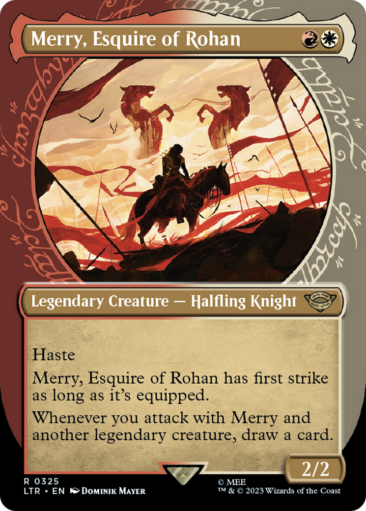 Merry, Esquire of Rohan (Showcase) (LTR-325) (Borderless) [The Lord of the Rings: Tales of Middle-earth]