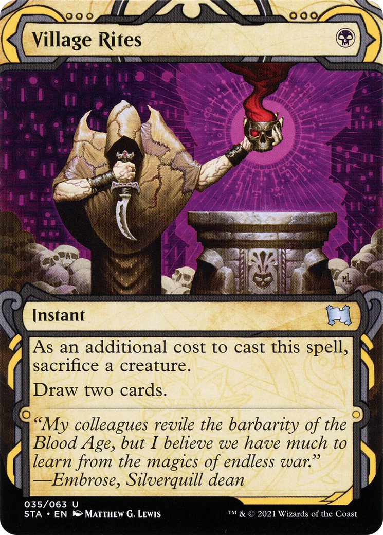 Village Rites (STA-035) (Showcase) (Borderless) [Strixhaven Mystical Archive] Foil