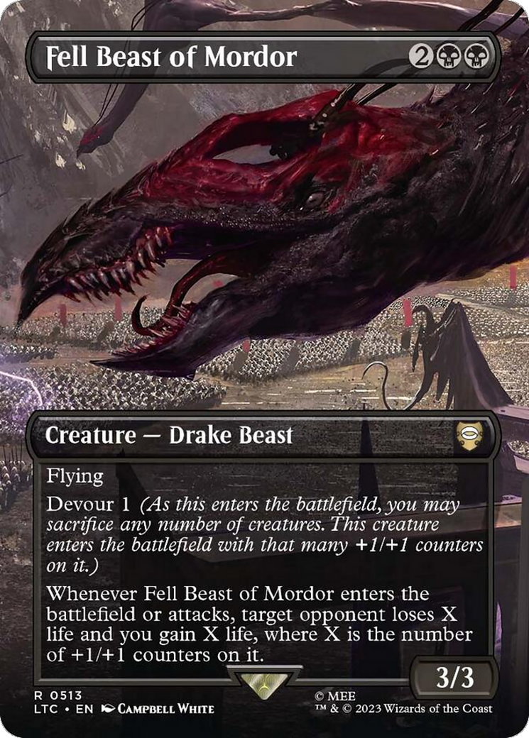 Fell Beast of Mordor (Borderless) (LTC-513) [Tales of Middle-earth Commander] Foil