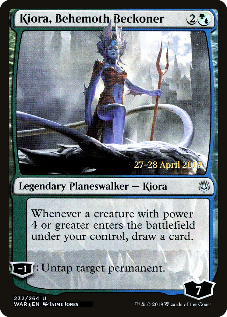 Kiora, Behemoth Beckoner (PRE-232) [War of the Spark Promos] Foil
