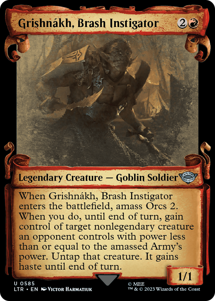 Grishnakh, Brash Instigator (Showcase Scrolls) (LTR-585) [The Lord of the Rings: Tales of Middle-earth]