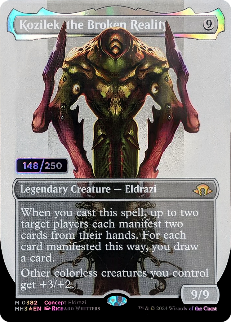 Kozilek, the Broken Reality (Borderless) (Serial Numbered) (MH3-382) [Modern Horizons 3] Foil