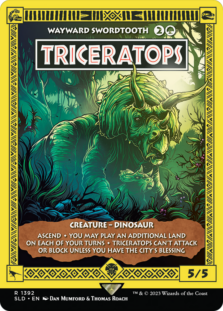 Triceratops - Wayward Swordtooth (SLD-1392) (Borderless) [Secret Lair Drop]