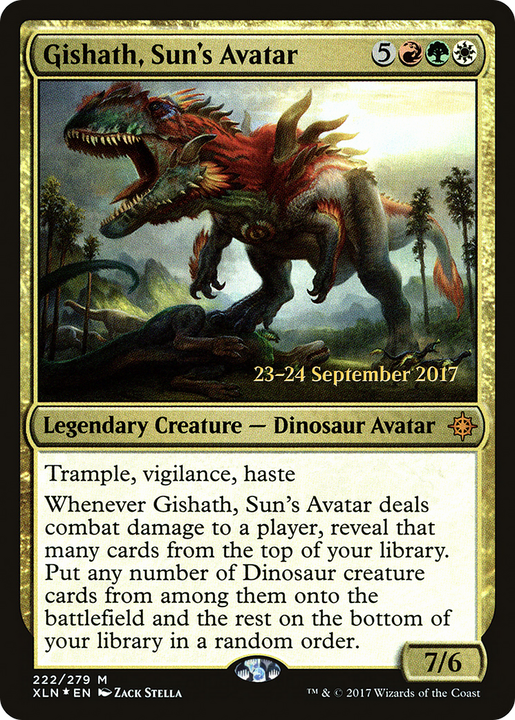 Gishath, Sun's Avatar (XLN) (PRE-222) [Ixalan Promos] Foil