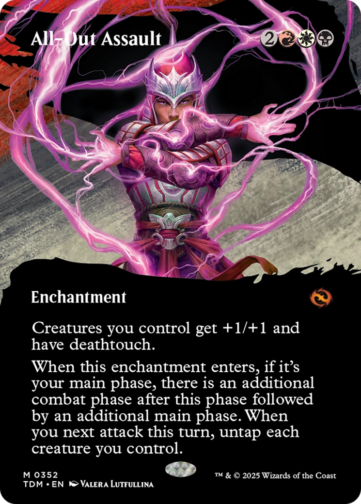 All-Out Assault (Borderless) (TDM-352) (Showcase) [Tarkir: Dragonstorm] Foil
