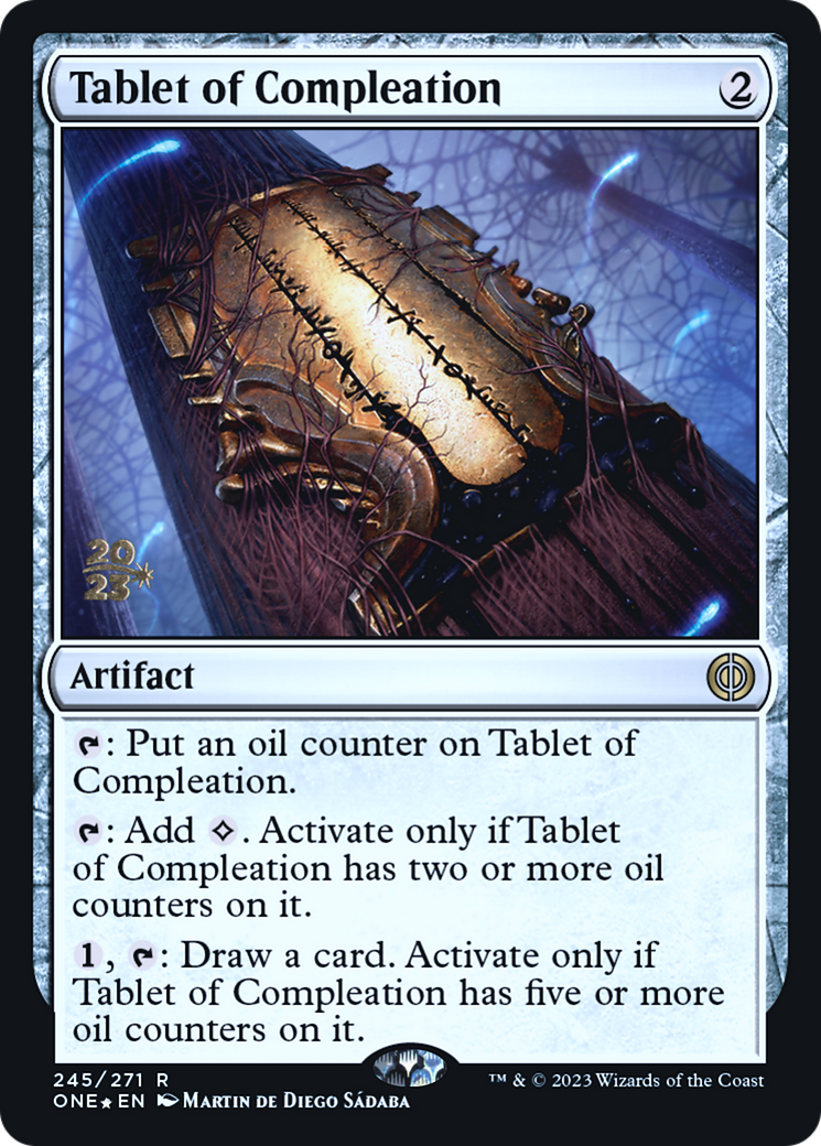 Tablet of Compleation (PRE-245) [Phyrexia: All Will Be One Promos] Foil
