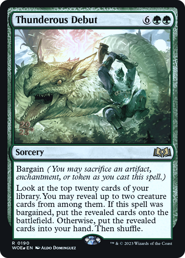 Thunderous Debut (PRE-190) [Wilds of Eldraine Promos] Foil