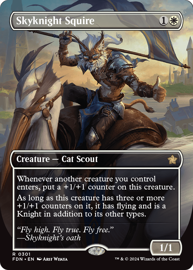 Skyknight Squire (Borderless) (FDN-301) [Foundations] Foil