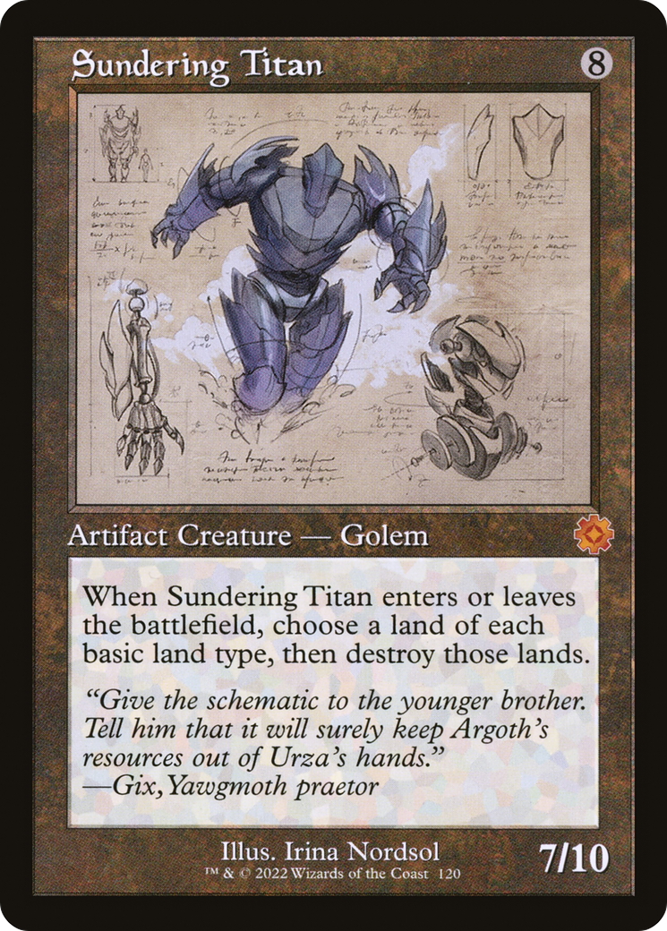 Sundering Titan (Schematic) (BRR-120) [The Brothers' War Retro Artifacts] Foil