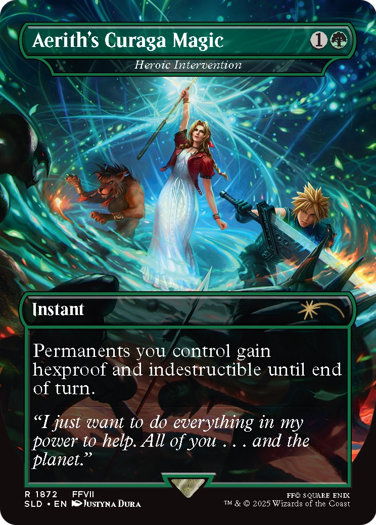 Aerith's Curaga Magic - Heroic Intervention (SLD-1872) (Borderless) [Secret Lair Drop]
