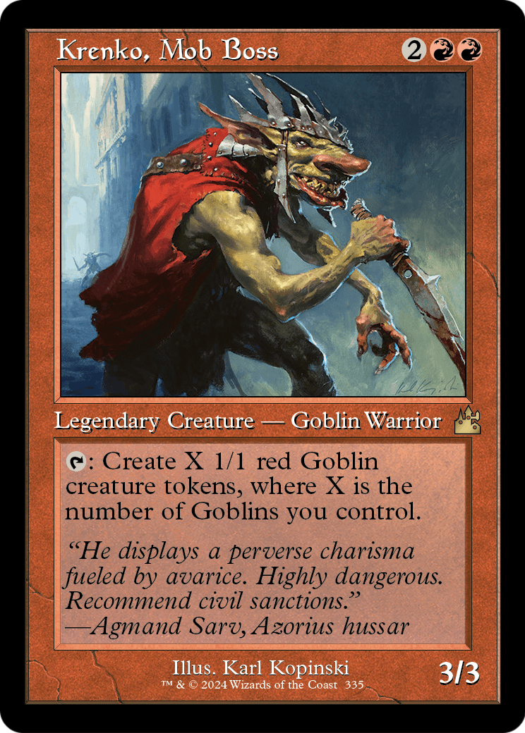 Krenko, Mob Boss (Retro Frame) (RVR-335) [Ravnica Remastered] Foil