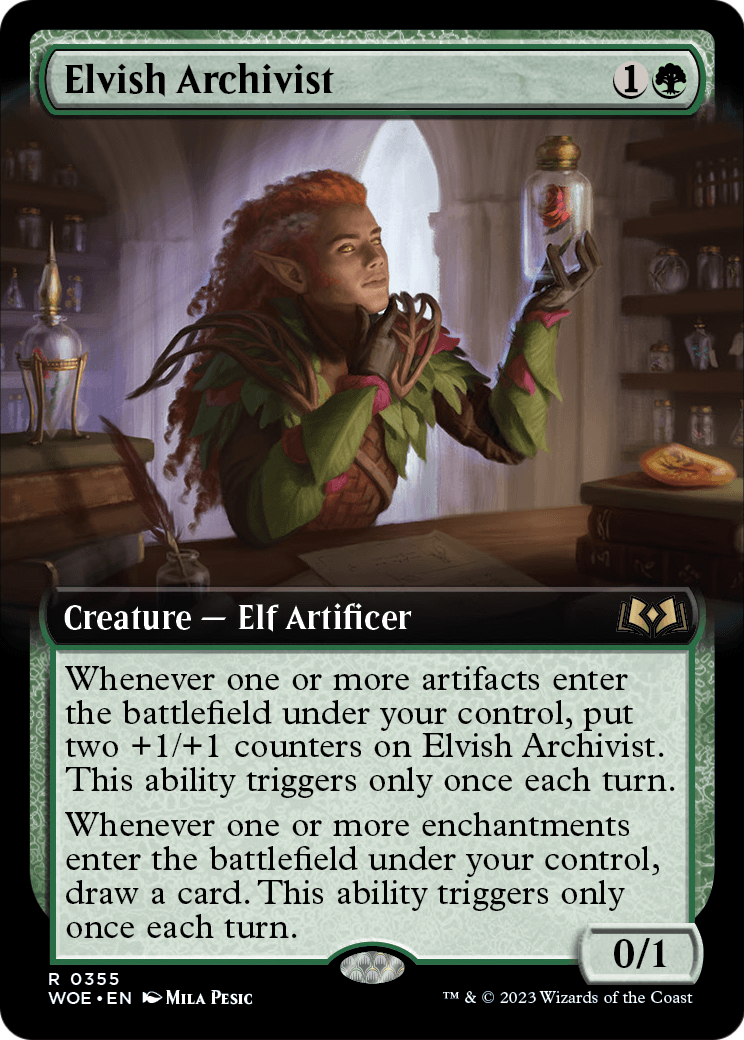 Elvish Archivist (Extended Art) (WOE-355) [Wilds of Eldraine]