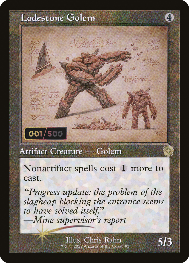 Lodestone Golem (Schematic) (Serial Numbered) (BRR-92Z) [The Brothers' War Retro Artifacts] Foil