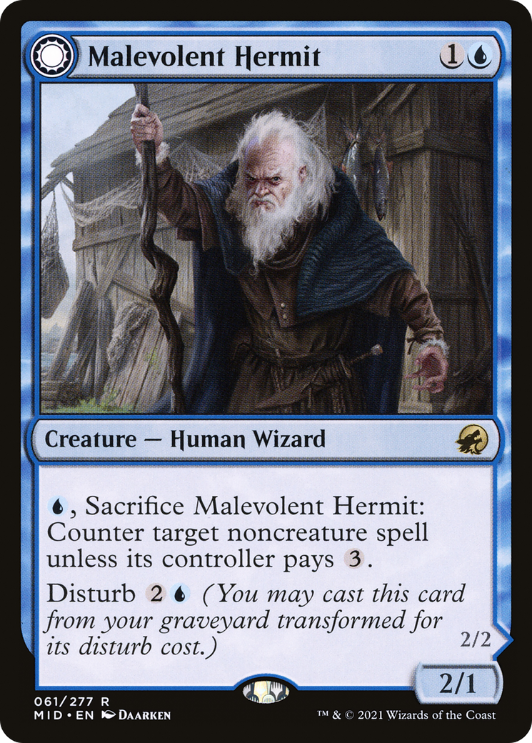 Malevolent Hermit (MID-061) [Innistrad: Midnight Hunt] Foil