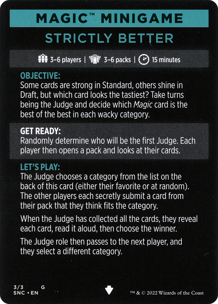 Strictly Better // Strictly Better (cont'd) (MSNC-003) [Streets of New Capenna Minigames] Foil