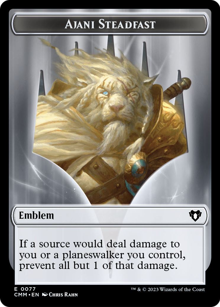 Ajani Steadfast Emblem (TCMM-077) [Commander Masters Tokens] Foil