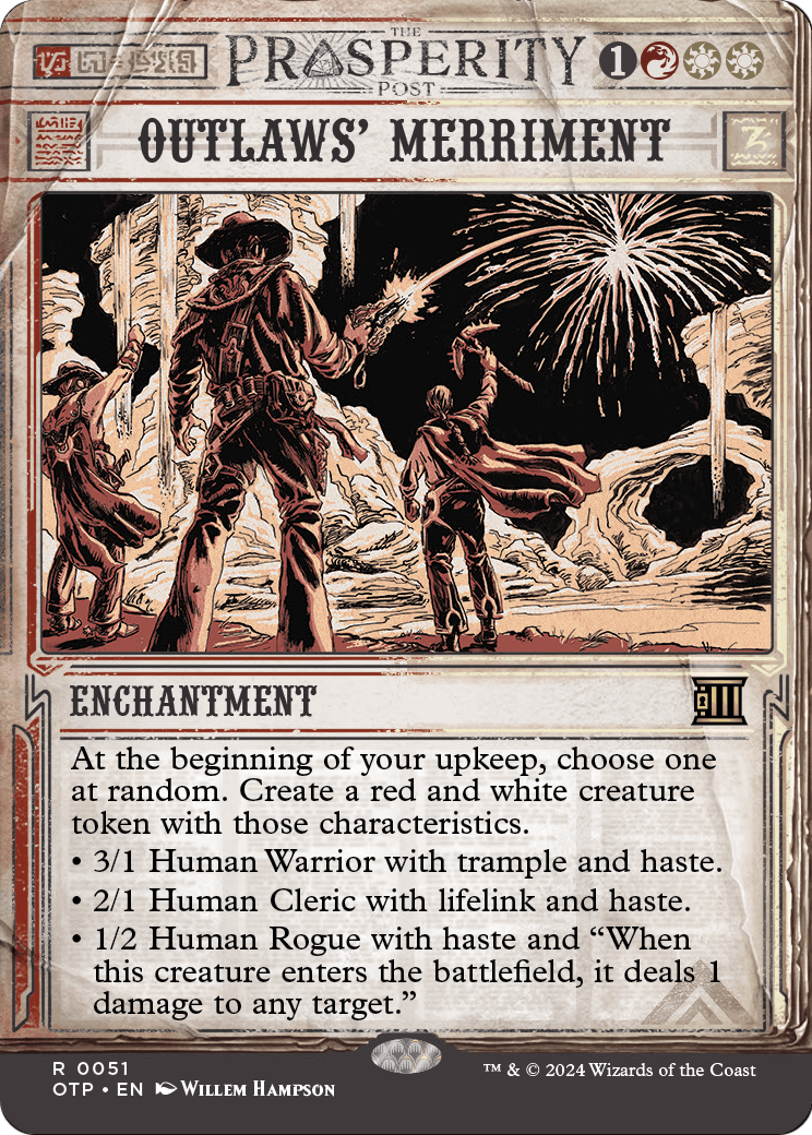 Outlaws' Merriment (OTP-051) (Showcase) (Borderless) [Breaking News] Foil