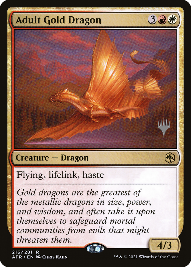 Adult Gold Dragon (PPAFR-216) [Promo Pack: Adventures in the Forgotten Realms Promos]
