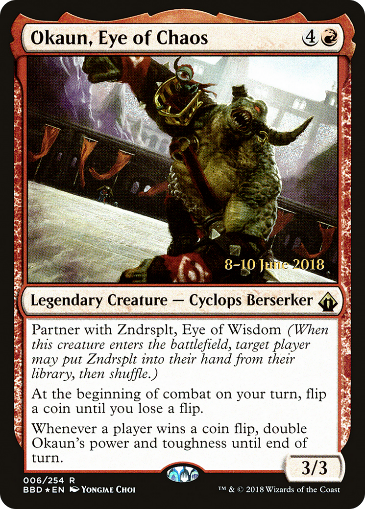 Okaun, Eye of Chaos (LARP-006) [Battlebond Promos] Foil