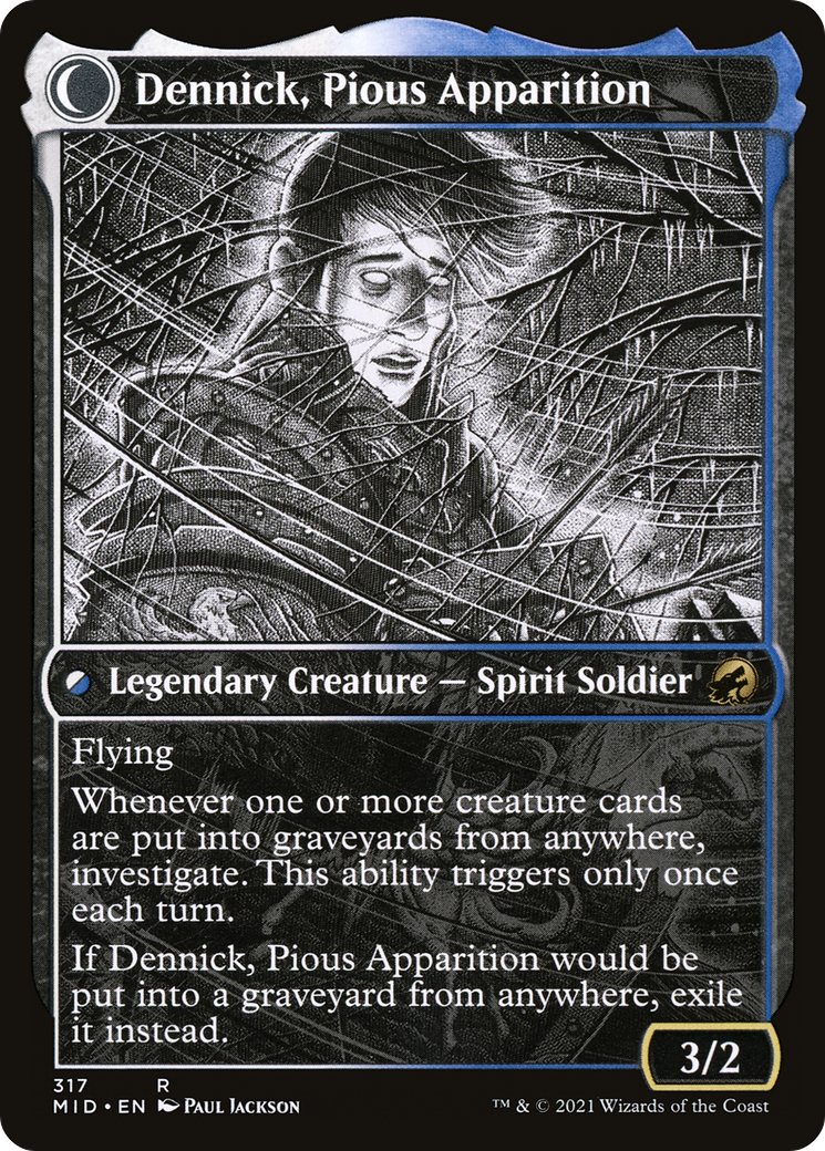Dennick, Pious Apprentice (Showcase) (MID-317) [Innistrad: Midnight Hunt] Foil