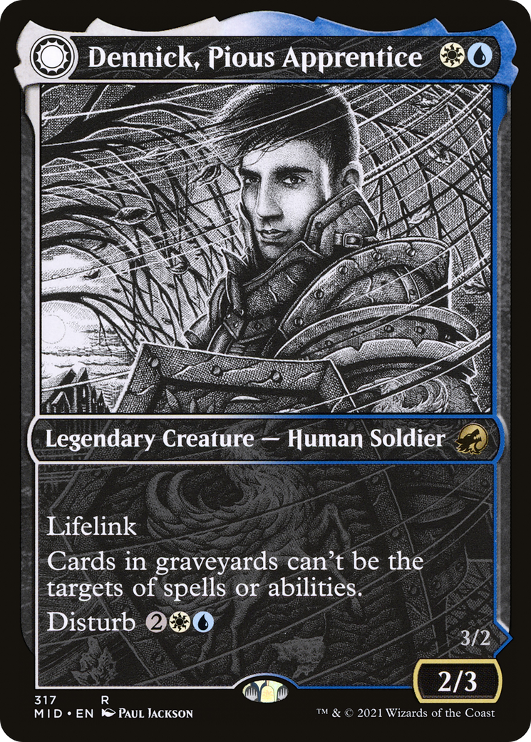 Dennick, Pious Apprentice (Showcase) (MID-317) [Innistrad: Midnight Hunt] Foil
