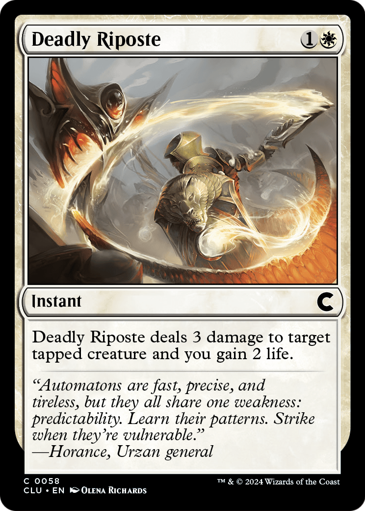 Deadly Riposte (CLU-058) [Ravnica: Clue Edition]