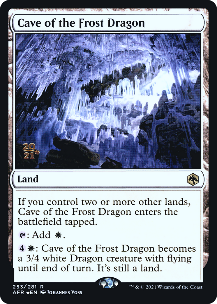 Cave of the Frost Dragon (PRE-253) [Adventures in the Forgotten Realms Promos] Foil