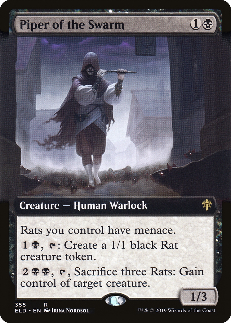 Piper of the Swarm (Extended Art) (ELD-355) [Throne of Eldraine] Foil