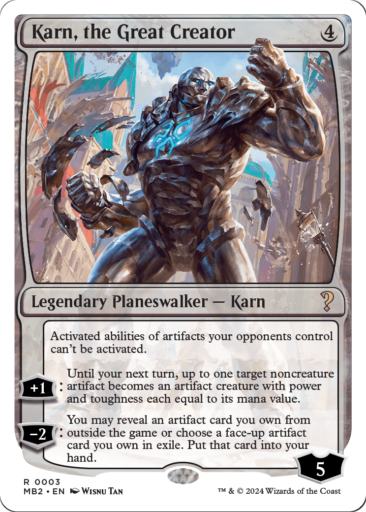 Karn, the Great Creator (White Border) (MB2-003) [Mystery Booster 2]
