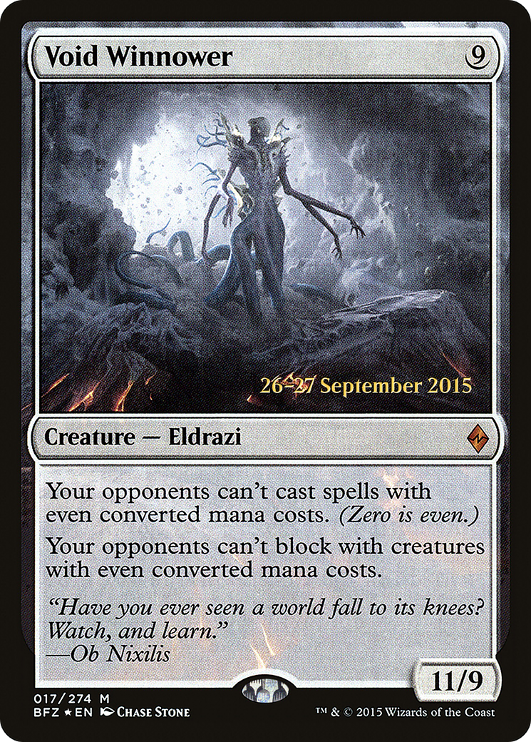 Void Winnower (PRE-017) [Battle for Zendikar Promos] Foil