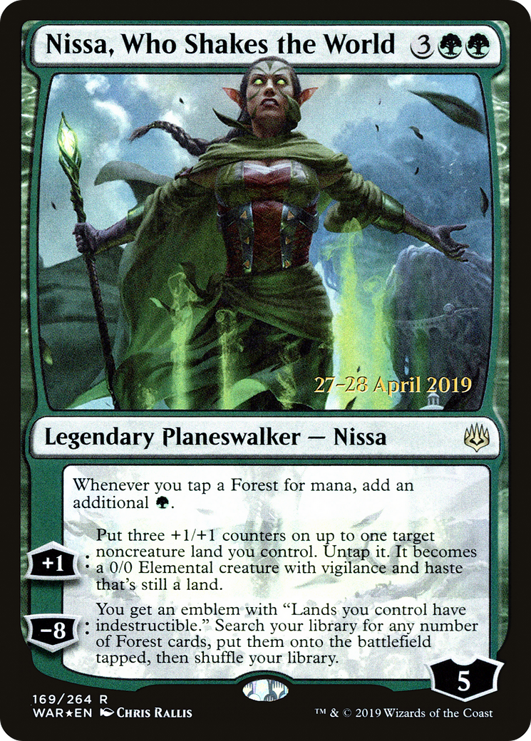 Nissa, Who Shakes the World (PRE-169) [War of the Spark Promos] Foil