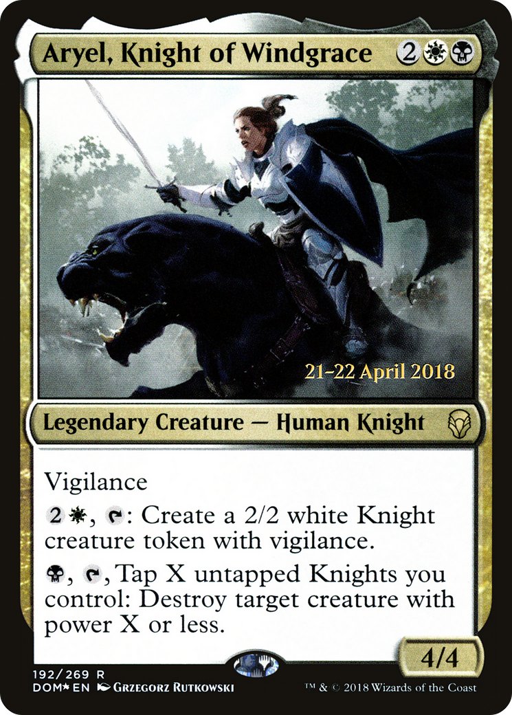 Aryel, Knight of Windgrace (PRE-192) [Dominaria Promos] Foil