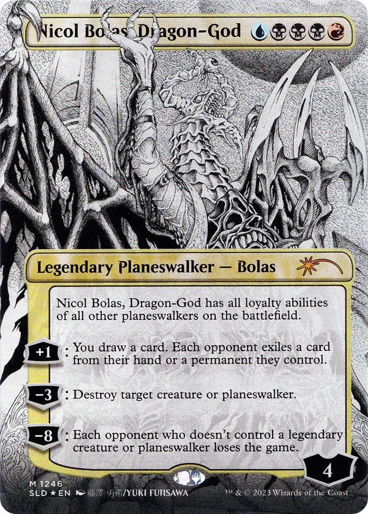 Nicol Bolas, Dragon-God (Borderless) (SLD-1246) [Secret Lair Drop] Foil