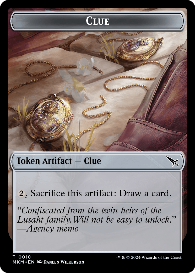 Clue (TMKM-018) [Murders at Karlov Manor Tokens]