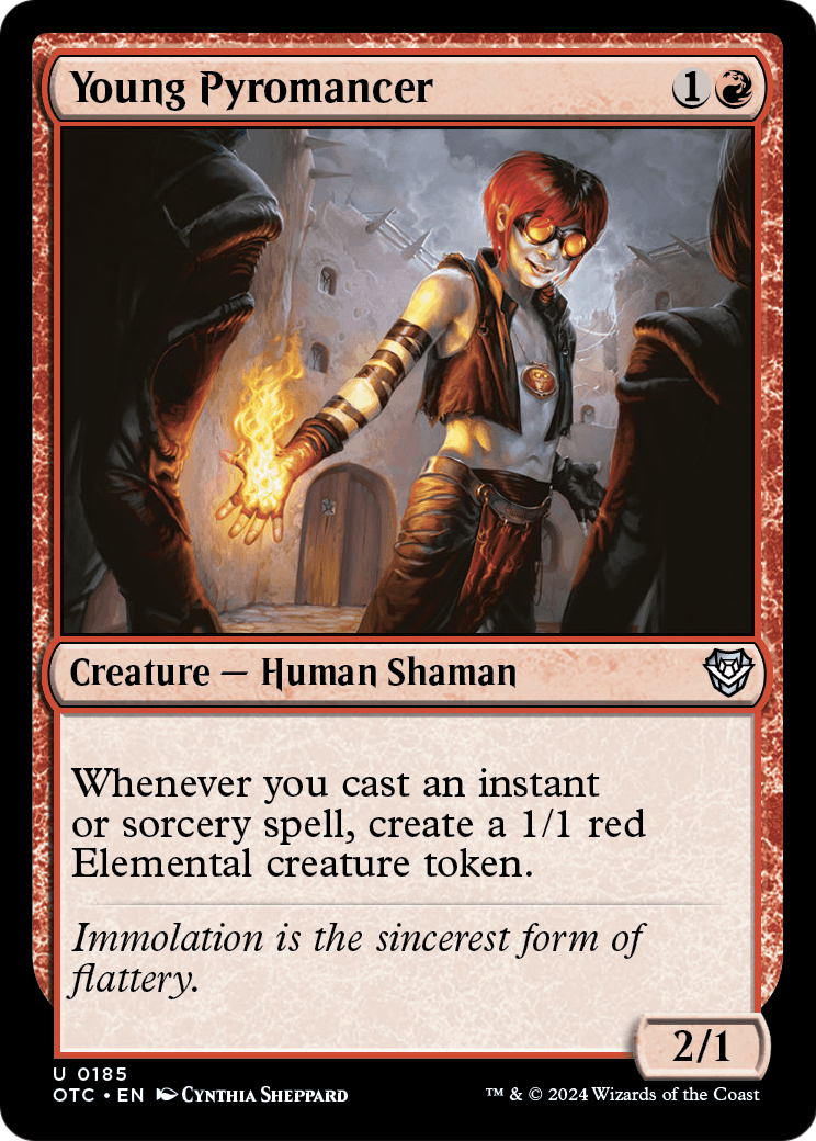 Young Pyromancer (OTC-185) [Outlaws of Thunder Junction Commander]