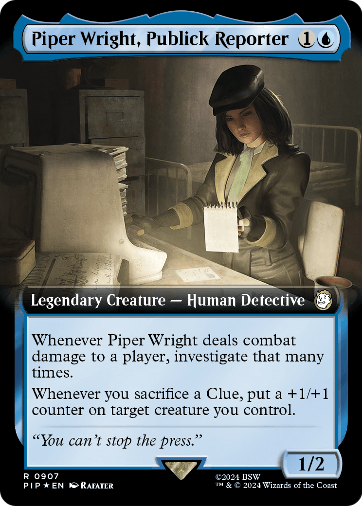 Piper Wright, Publick Reporter (Extended Art) (Surge Foil) (PIP-907) [Fallout] Foil