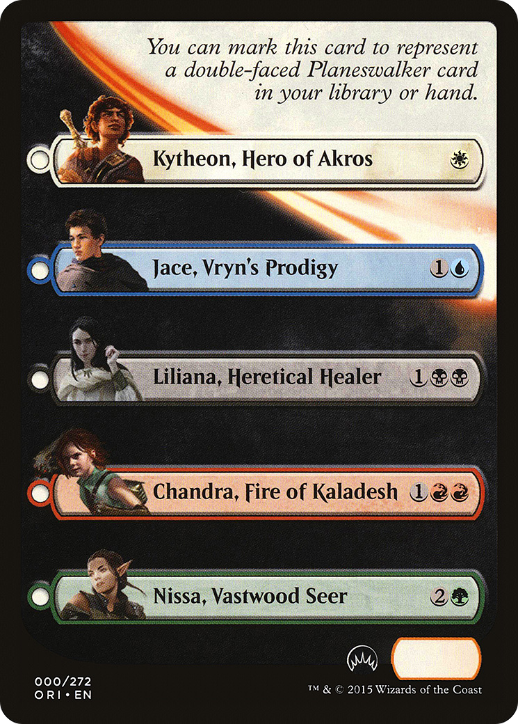 Checklist Card - Magic Origins (Planeswalker) (ORI-000) [Magic Origins Tokens]