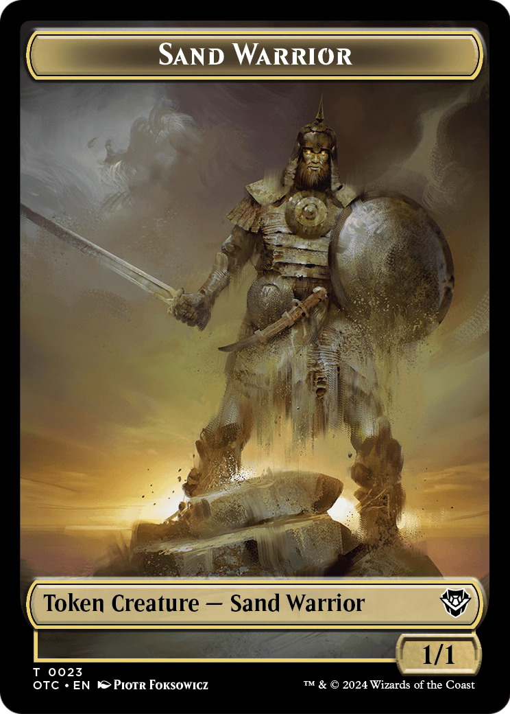 Sand Warrior (TOTC-023) [Outlaws of Thunder Junction Commander Tokens] Foil