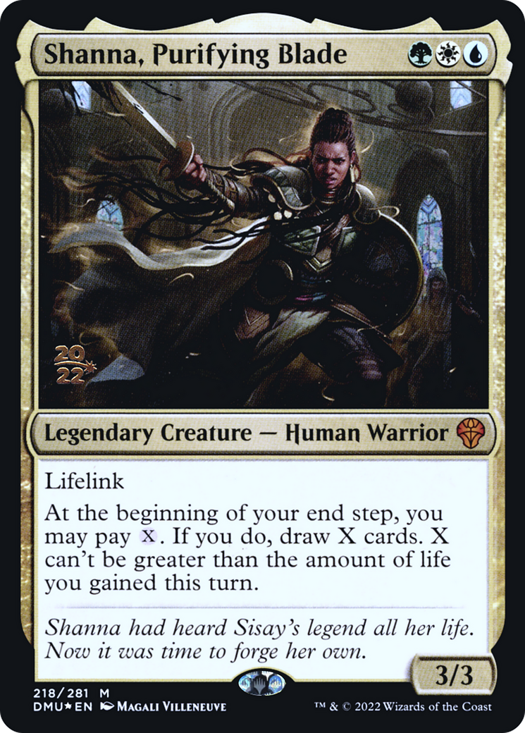 Shanna, Purifying Blade (PRE-218) [Dominaria United Promos] Foil